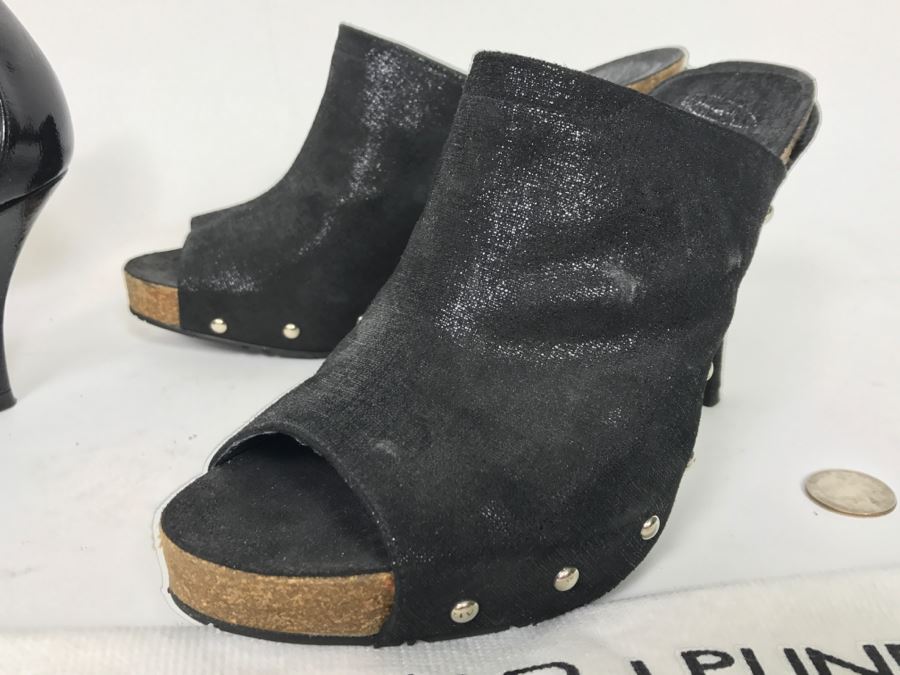 Pair Of Black Donald J Pliner Ladies High Heel Shoes Size 7 1/2M And 8M [Photo 5]