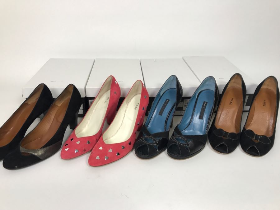 Set Of (4) Ladies Shoes By Marc Jacobs Size 7 1/2M Lot Retailed Over $1,200