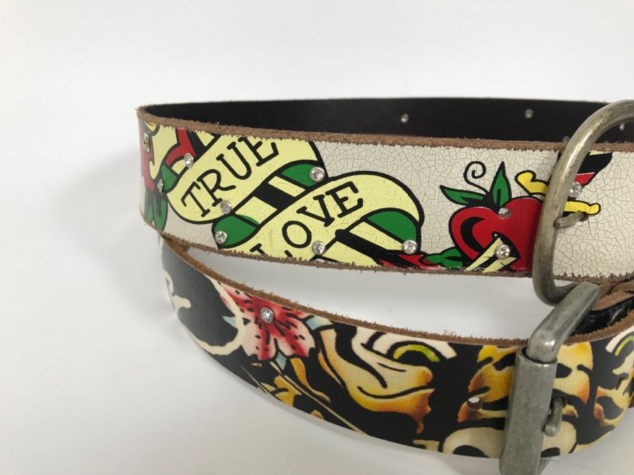 Pair Of Ladies Ed Hardy Belts Size L 42' [Photo 5]