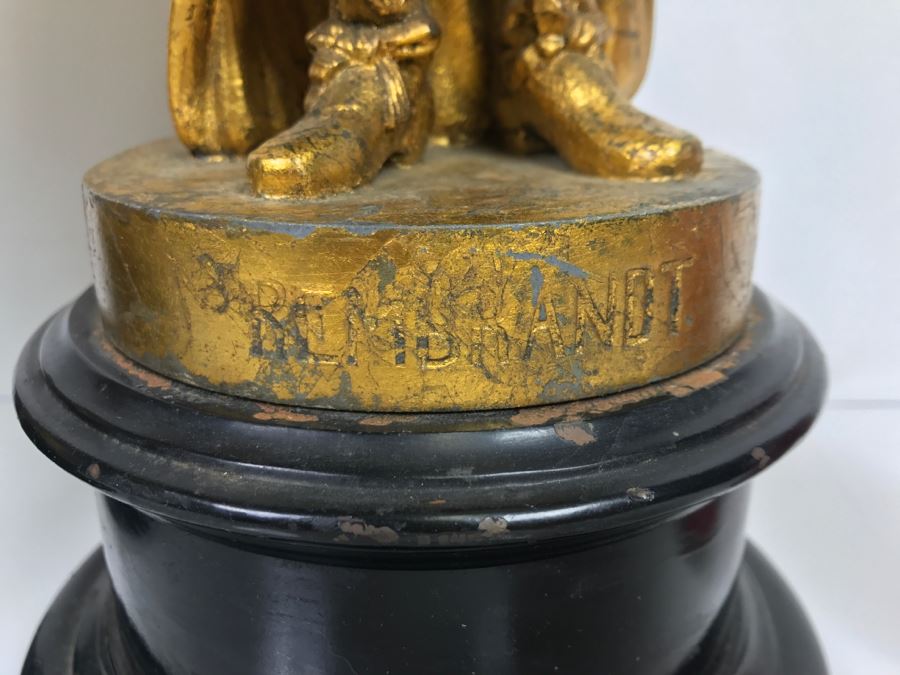 Pair Of Gilt Metal Statues Of Rembrandt And Rubens [Photo 7]