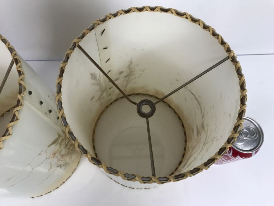 Pair Of Vintage Van Briggle Butterfly Lamp Shades [Photo 7]