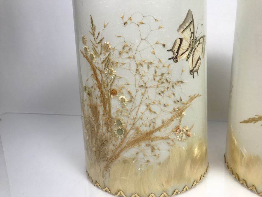 Pair Of Vintage Van Briggle Butterfly Lamp Shades [Photo 10]