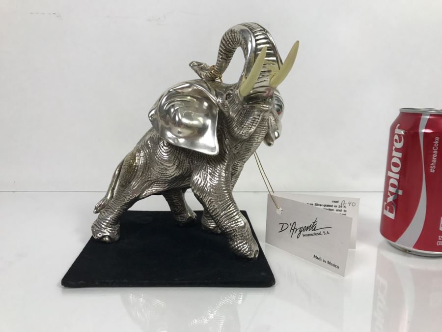 D'Argenta Mexico Silverplated Elephant Sculpture [Photo 2]