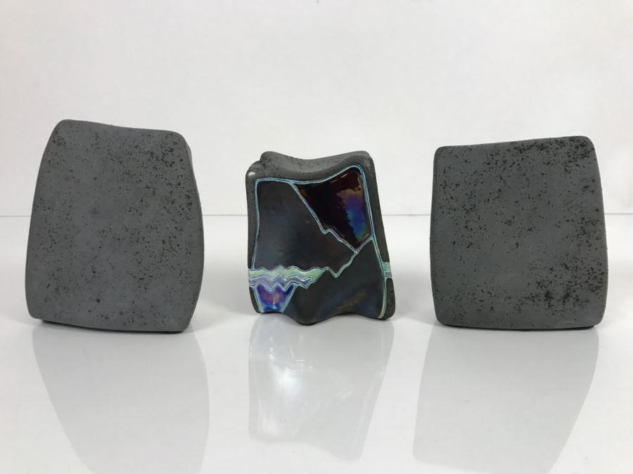 Set Of (3) Painted Rocks Hand Signed By Artist [Photo 10]