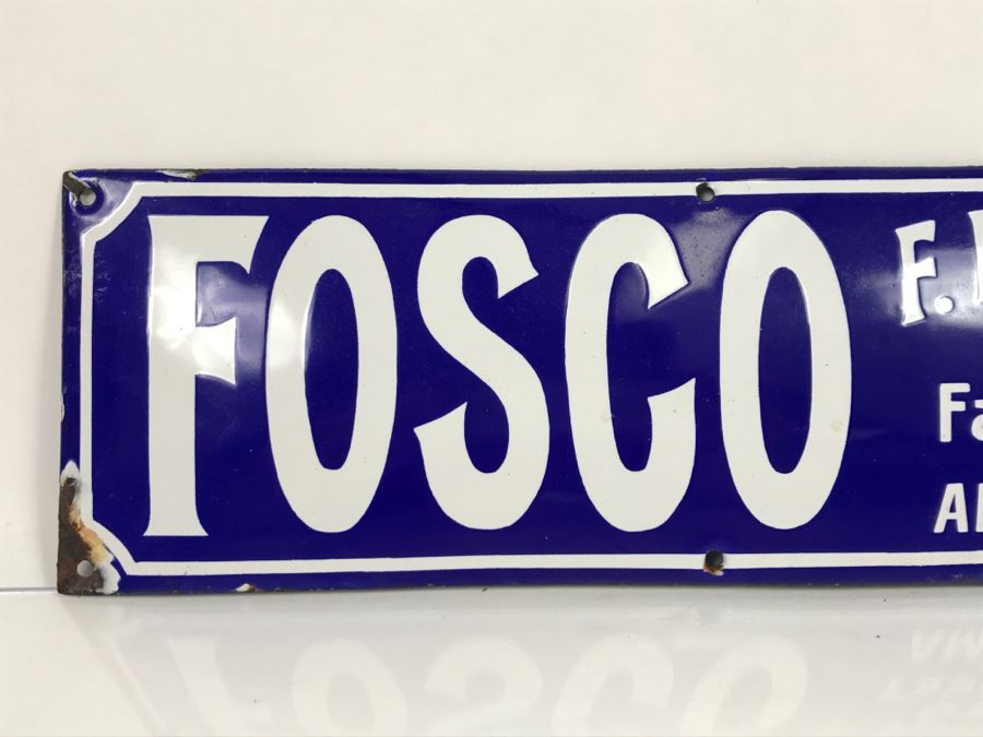 Vintage Porcelain FOSCO Amsterdam F. Korff & Co Cacao-Fabrikanten Sign [Photo 4]