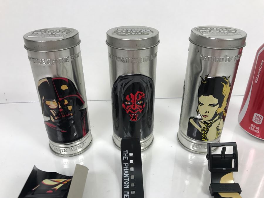 Set Of (3) STAR WARS Digital Watches With Original Canisters [Photo 7]