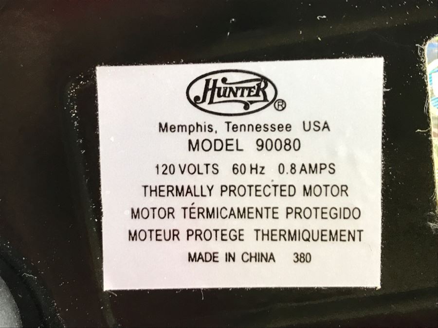 Hunter Fan Model 90080 [Photo 7]