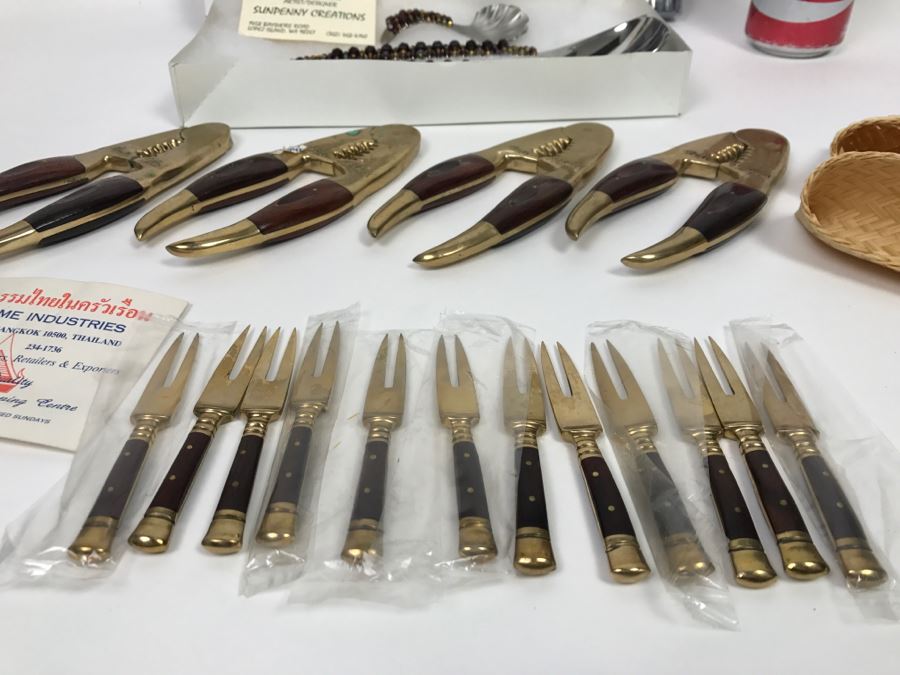 Lot Of Seafood Lobster Crackers Thailand Serving Sets And Deborah Collins Serving Pieces [Photo 2]