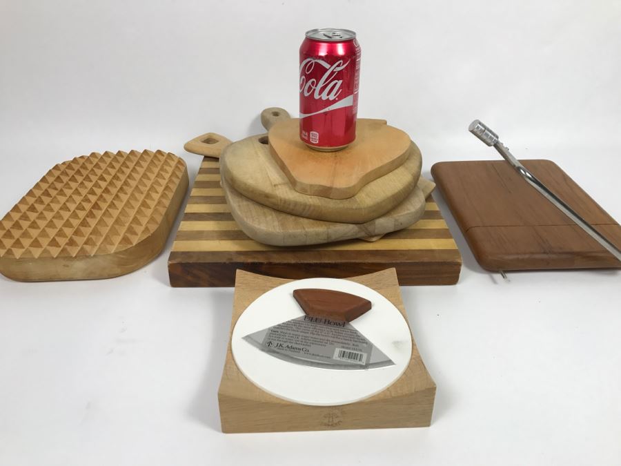 Lot Of Cutting Boards, Cheese Slicer And ULU Bowl J.K. Adams Co [Photo 1]