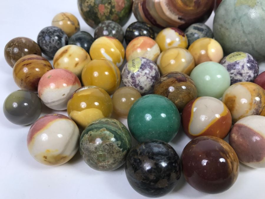 Huge Lot Of Various Stone Marbles And Eggs [Photo 4]