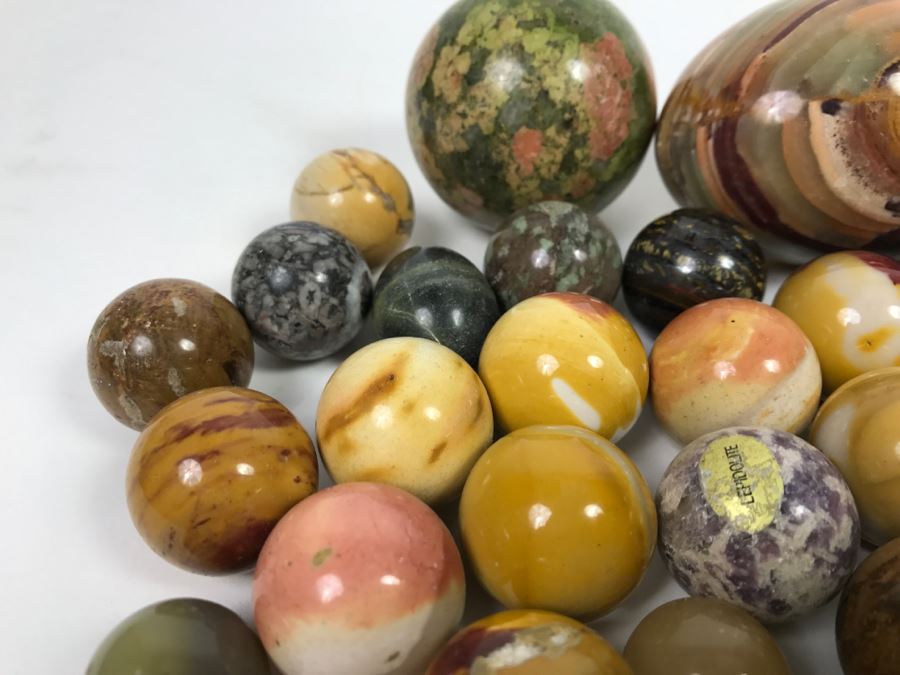 Huge Lot Of Various Stone Marbles And Eggs [Photo 6]