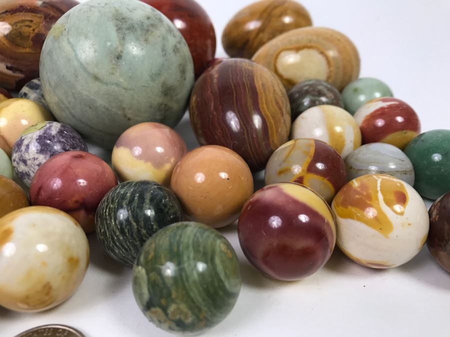 Huge Lot Of Various Stone Marbles And Eggs [Photo 14]