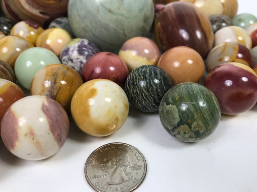 Huge Lot Of Various Stone Marbles And Eggs [Photo 11]