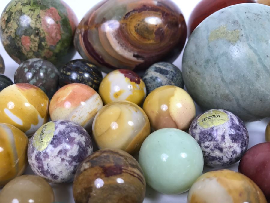 Huge Lot Of Various Stone Marbles And Eggs [Photo 9]