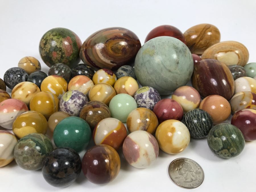 Huge Lot Of Various Stone Marbles And Eggs [Photo 21]