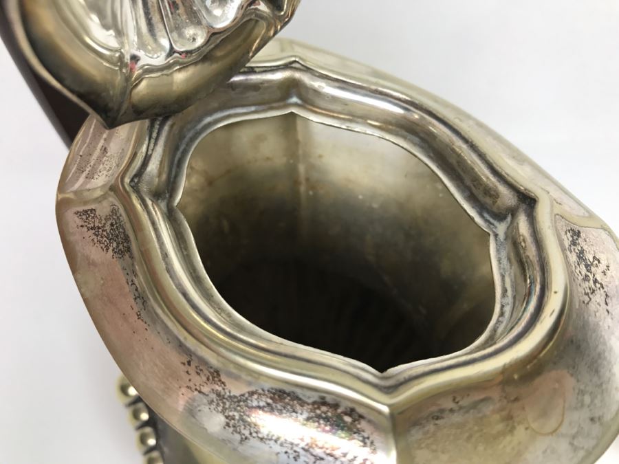 Vintage Cheltenham And Company Sheffield England Hammered Silverplate Coffee Pot With Creamer [Photo 9]