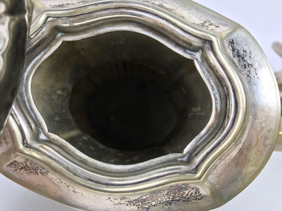 Vintage Cheltenham And Company Sheffield England Hammered Silverplate Coffee Pot With Creamer [Photo 11]