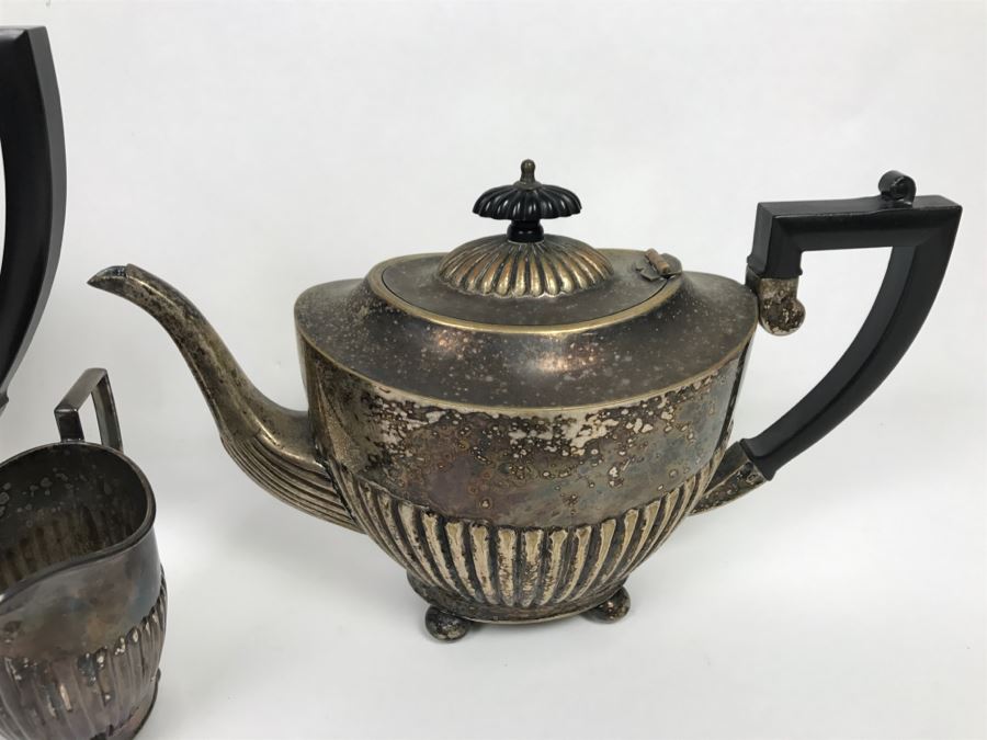 Vintage I.F.S. Sheffield England Silverplate Coffee Pot And Teapot With Creamer [Photo 6]