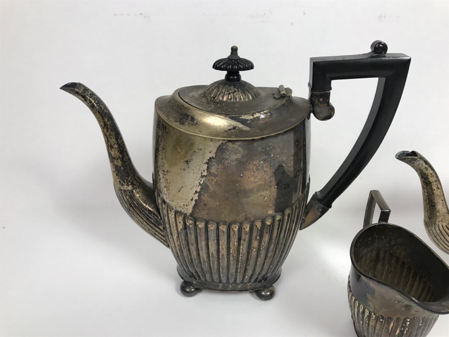 Vintage I.F.S. Sheffield England Silverplate Coffee Pot And Teapot With Creamer [Photo 4]