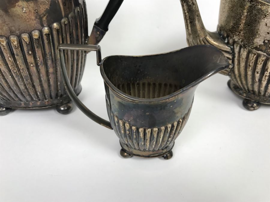 Vintage I.F.S. Sheffield England Silverplate Coffee Pot And Teapot With Creamer [Photo 8]