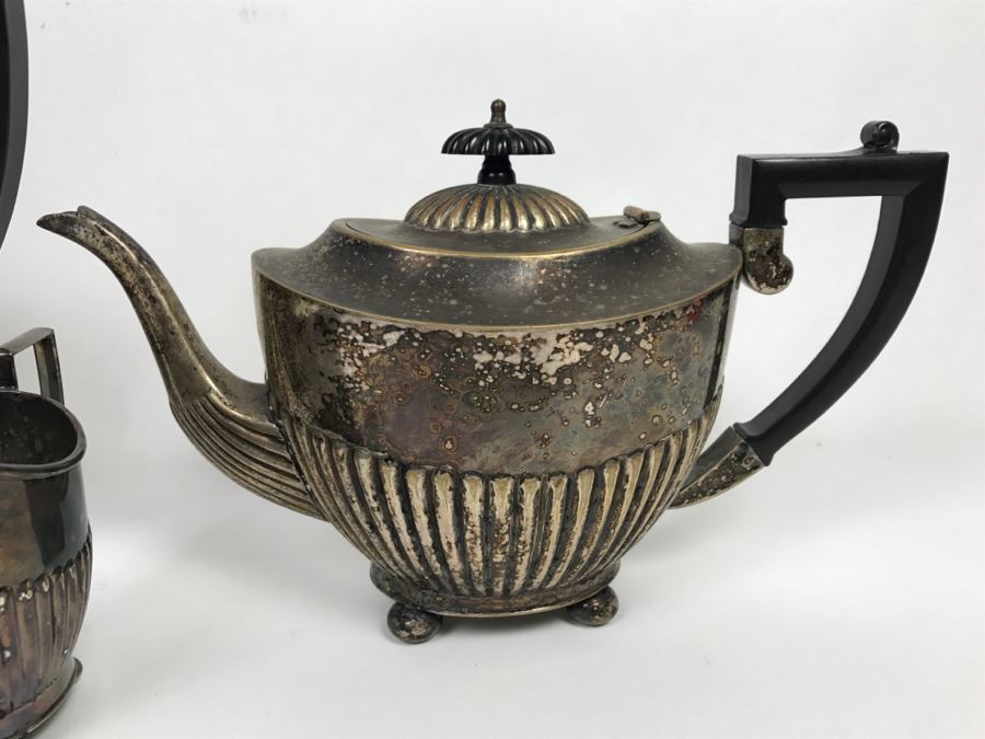 Vintage I.F.S. Sheffield England Silverplate Coffee Pot And Teapot With Creamer [Photo 5]