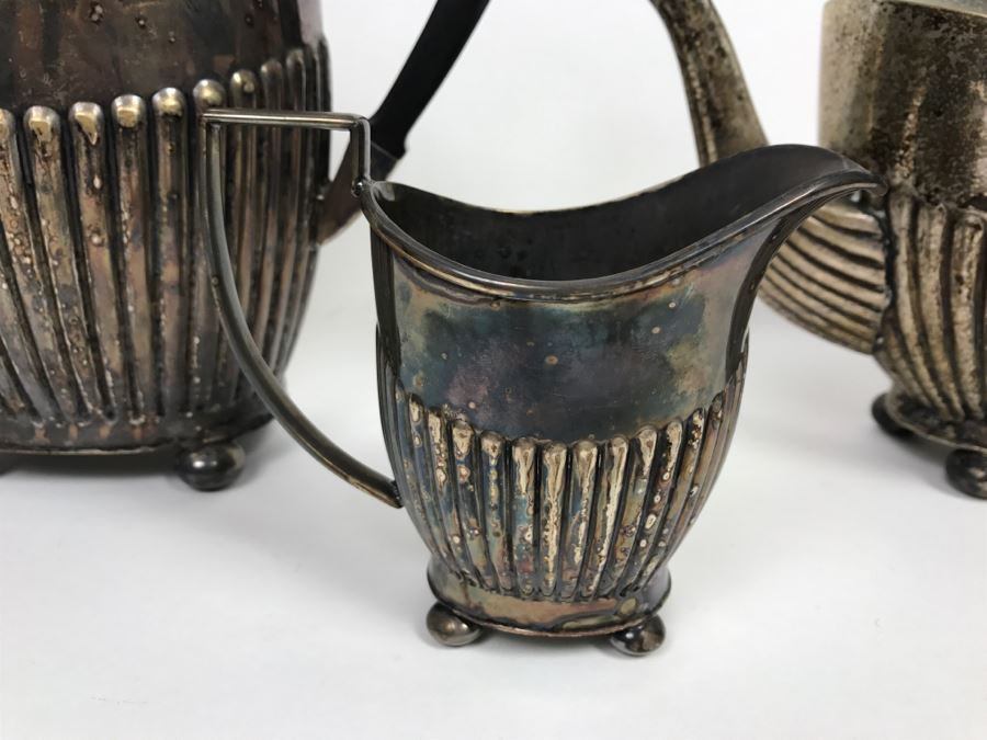 Vintage I.F.S. Sheffield England Silverplate Coffee Pot And Teapot With Creamer [Photo 7]