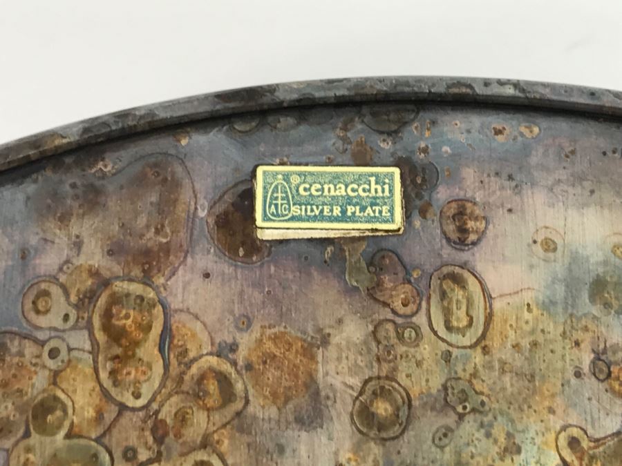 Vintage Cenacchi Italy Silverplate Footed Tray [Photo 12]