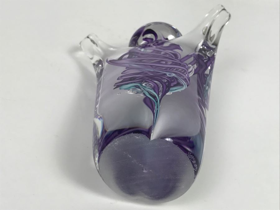 Stunning Signed Art Glass Sculpture Of Person Signature Illegible [Photo 15]