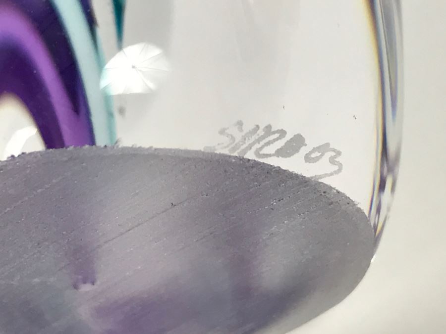 Stunning Signed Art Glass Sculpture Of Person Signature Illegible [Photo 12]