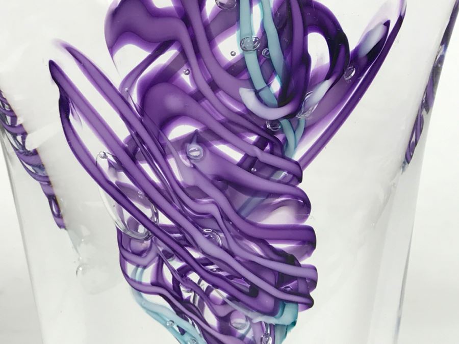 Stunning Signed Art Glass Sculpture Of Person Signature Illegible [Photo 7]