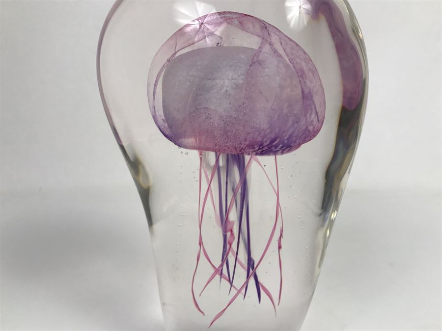 Vintage 2002 Hot Island Glass Maui Jellyfish Art Glass Sculpture W.C. Chris Lowry Estimate $400 [Photo 13]