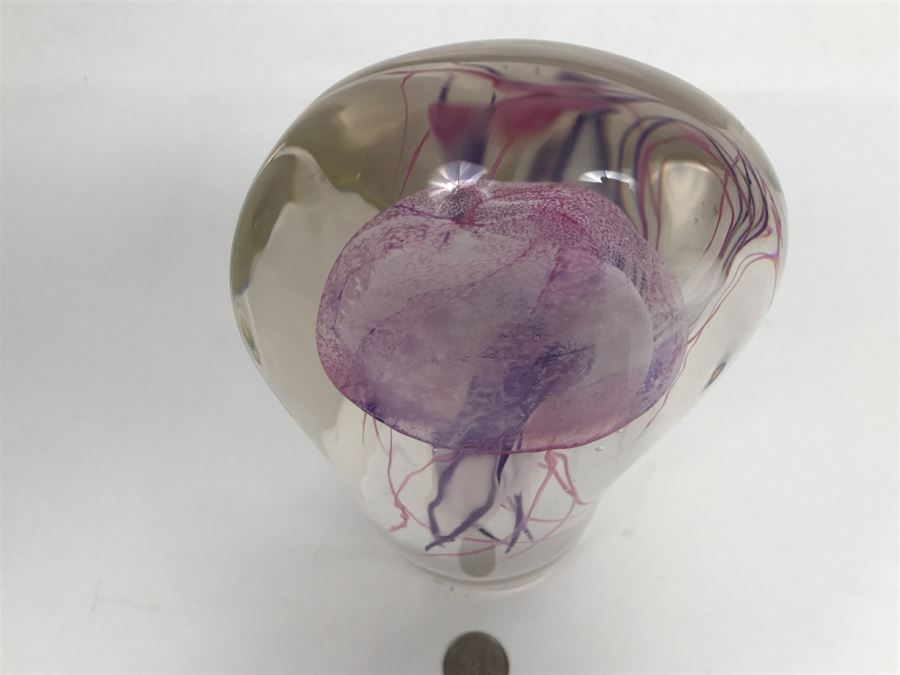 Vintage 2002 Hot Island Glass Maui Jellyfish Art Glass Sculpture W.C. Chris Lowry Estimate $400 [Photo 18]