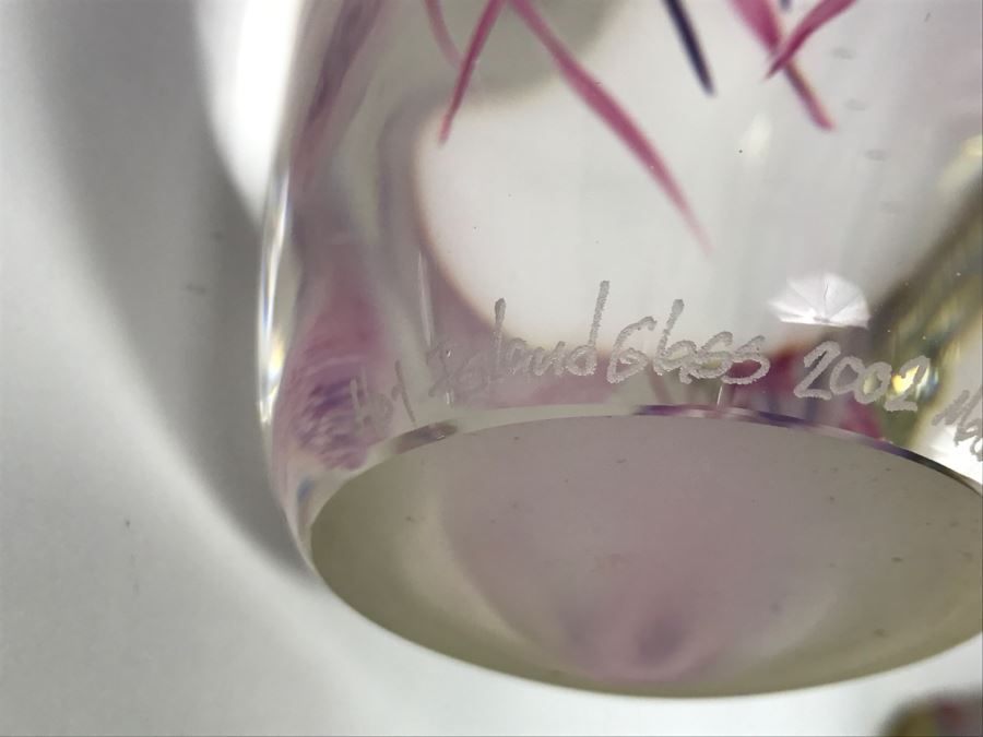 Vintage 2002 Hot Island Glass Maui Jellyfish Art Glass Sculpture W.C. Chris Lowry Estimate $400 [Photo 20]