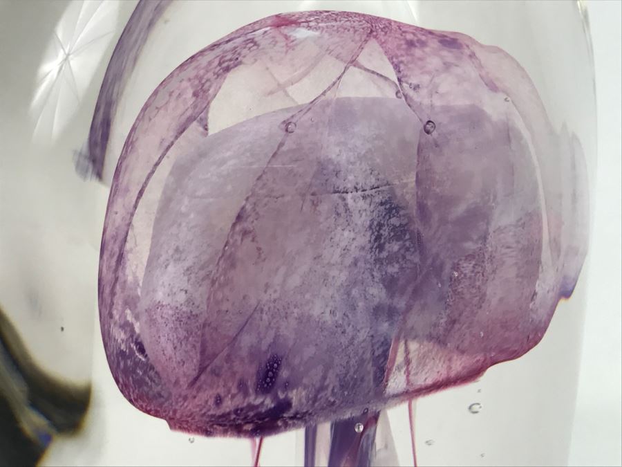 Vintage 2002 Hot Island Glass Maui Jellyfish Art Glass Sculpture W.C. Chris Lowry Estimate $400 [Photo 8]