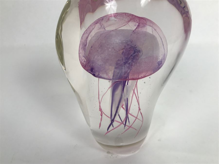 Vintage 2002 Hot Island Glass Maui Jellyfish Art Glass Sculpture W.C. Chris Lowry Estimate $400 [Photo 19]