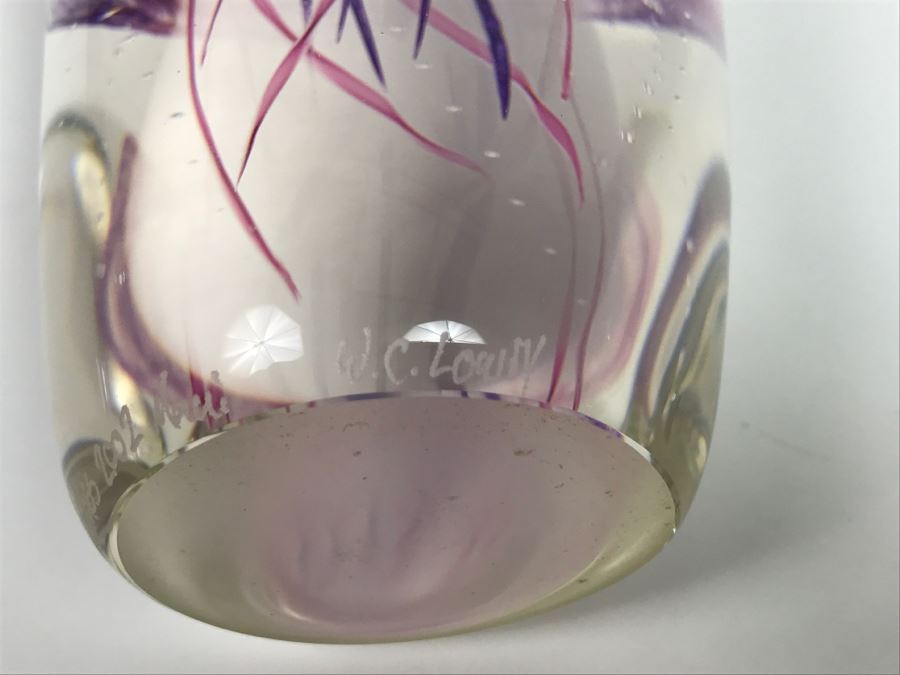 Vintage 2002 Hot Island Glass Maui Jellyfish Art Glass Sculpture W.C. Chris Lowry Estimate $400 [Photo 23]