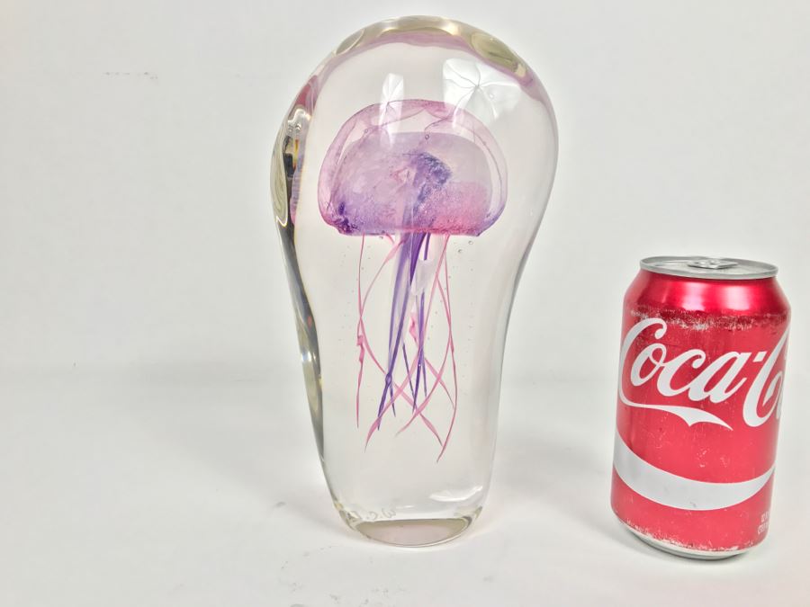 Vintage 2002 Hot Island Glass Maui Jellyfish Art Glass Sculpture W.C. Chris Lowry Estimate $400 [Photo 1]