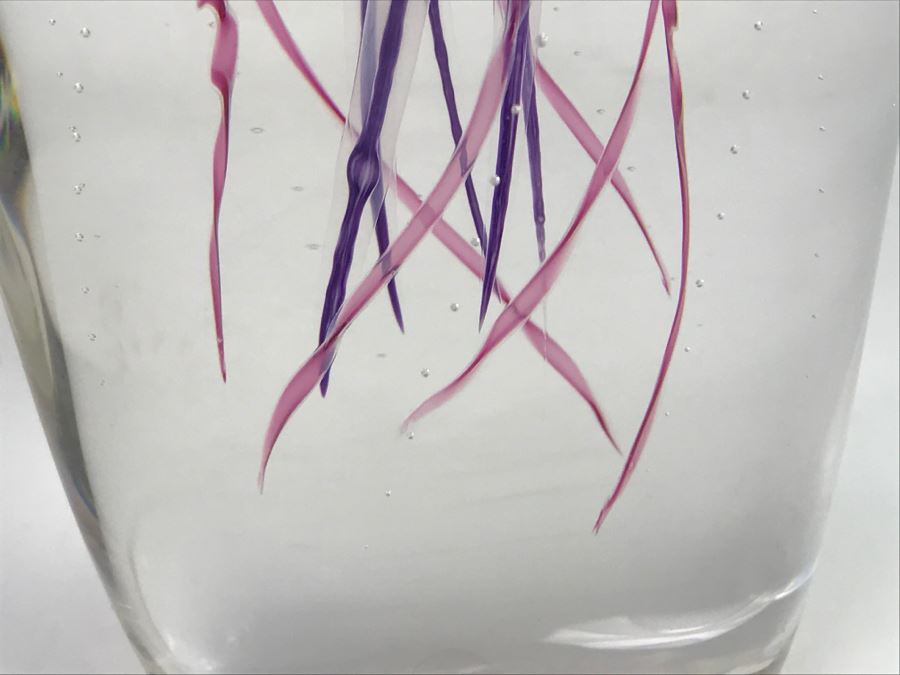 Vintage 2002 Hot Island Glass Maui Jellyfish Art Glass Sculpture W.C. Chris Lowry Estimate $400 [Photo 7]