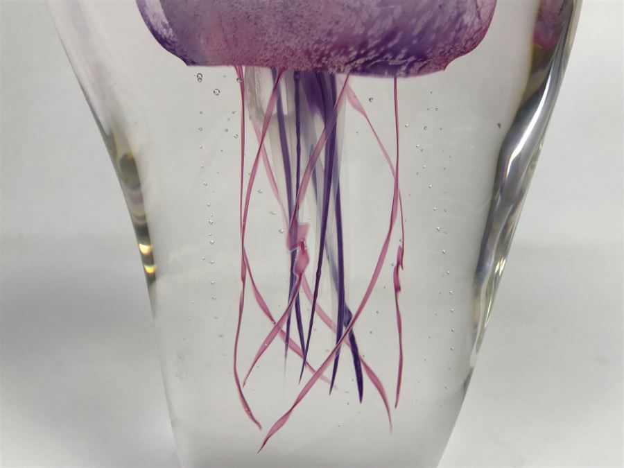 Vintage 2002 Hot Island Glass Maui Jellyfish Art Glass Sculpture W.C. Chris Lowry Estimate $400 [Photo 15]