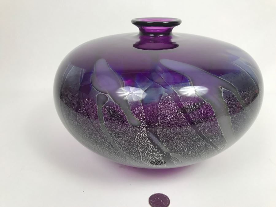 Stunning Purple Amethyst Glass Vase