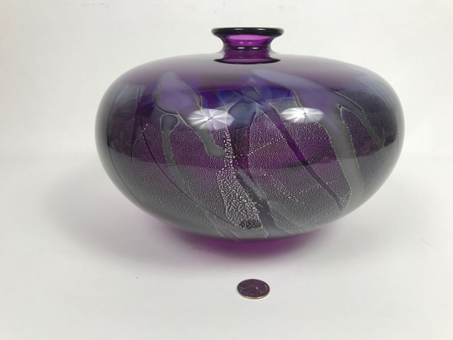 Stunning Purple Amethyst Glass Vase