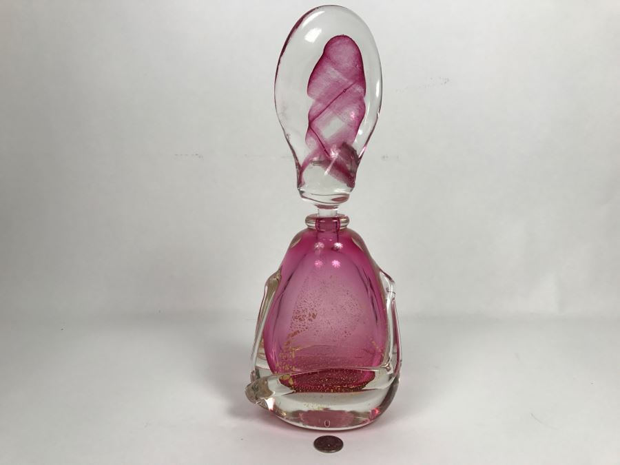 Signed Didier Saba Art Glass Perfume Bottle [Photo 3]