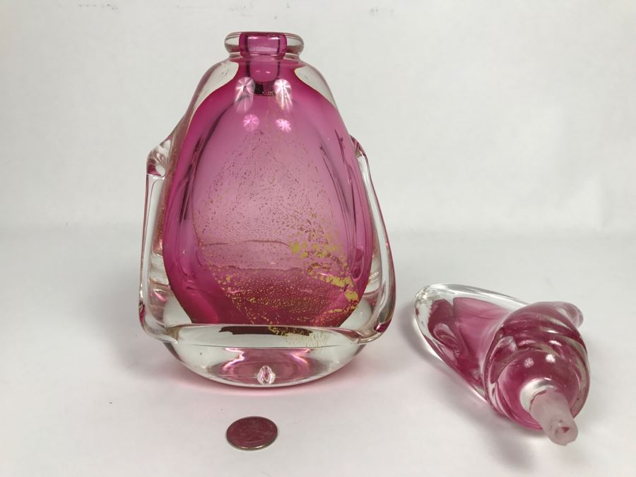 Signed Didier Saba Art Glass Perfume Bottle [Photo 14]