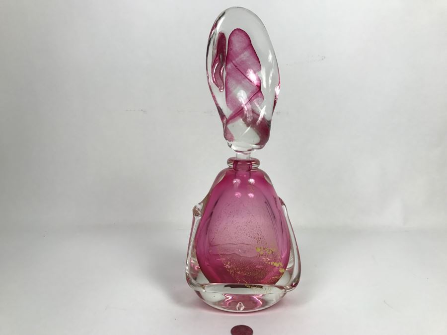 Signed Didier Saba Art Glass Perfume Bottle [Photo 1]
