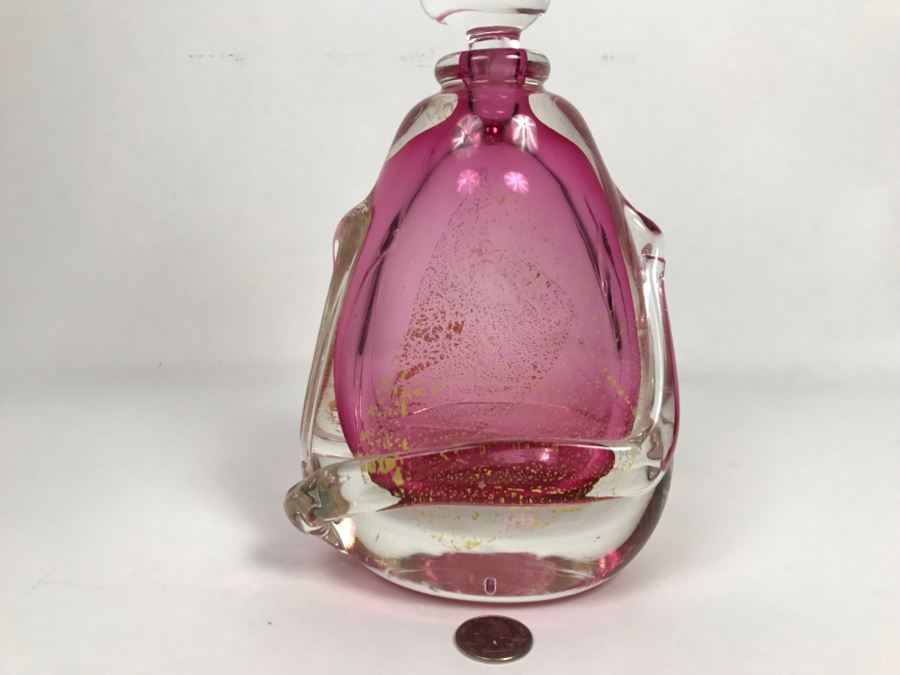 Signed Didier Saba Art Glass Perfume Bottle [Photo 4]