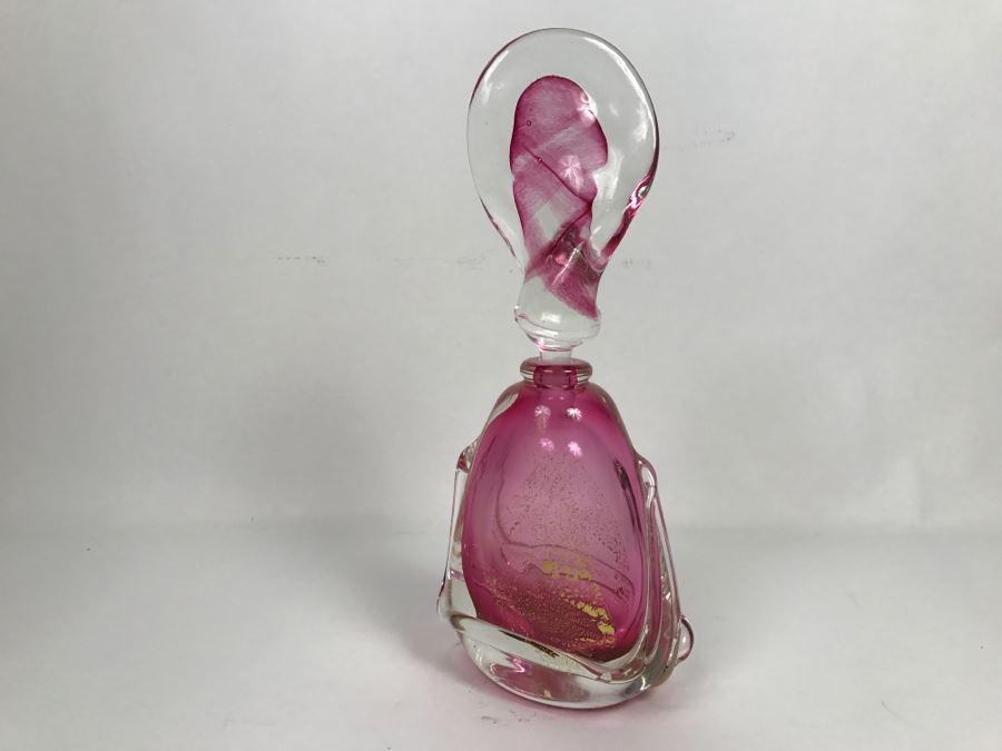 Signed Didier Saba Art Glass Perfume Bottle [Photo 12]