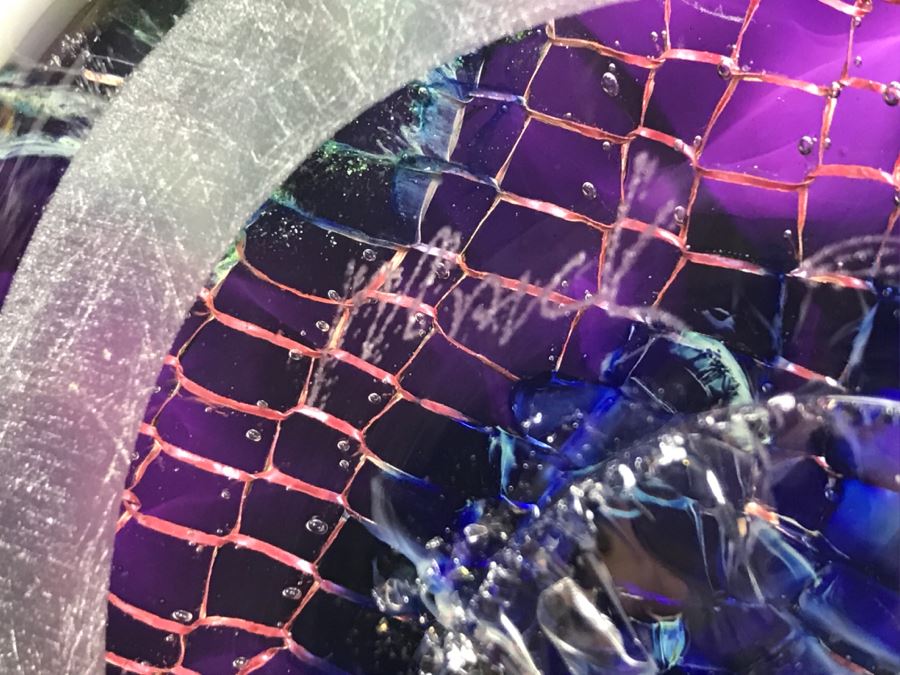 Stunning Vintage 2005 Signed Mark Sigafoos Art Glass Sculpture Amethyst With Luster Trails Tacoma Glassblowing Studio Estimate $300 [Photo 20]