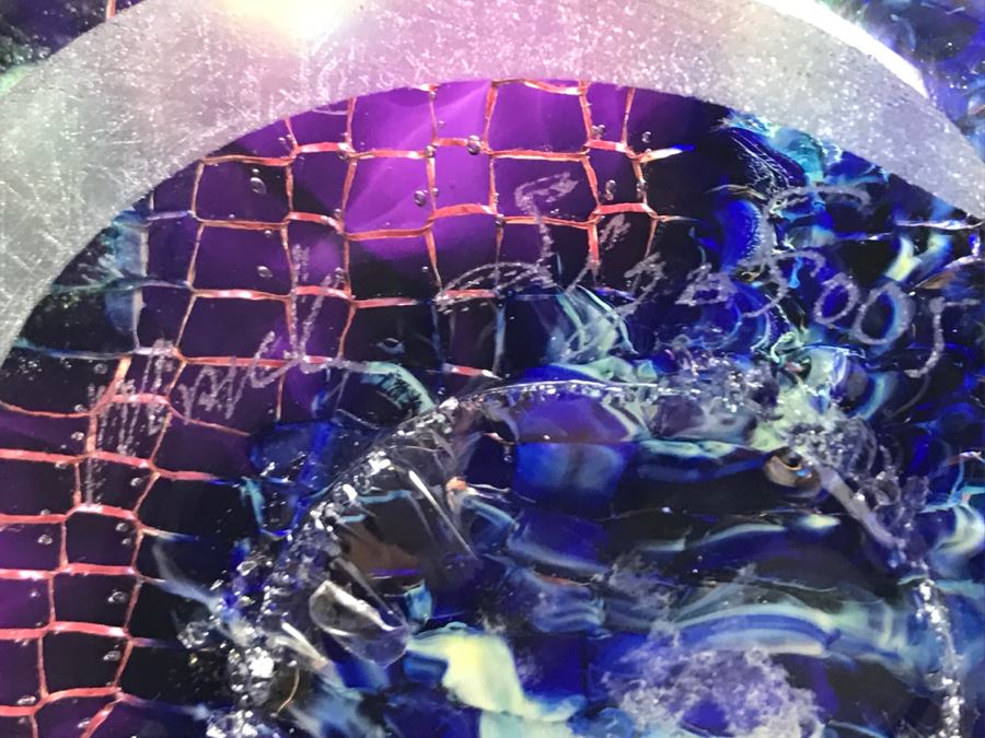 Stunning Vintage 2005 Signed Mark Sigafoos Art Glass Sculpture Amethyst With Luster Trails Tacoma Glassblowing Studio Estimate $300 [Photo 19]