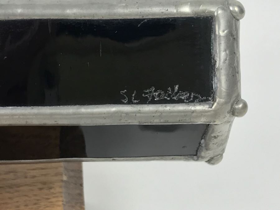 Signed Custom Kaleidoscope With Wooden Stand, Glass Marble And Crystals Signature Illegible [Photo 10]