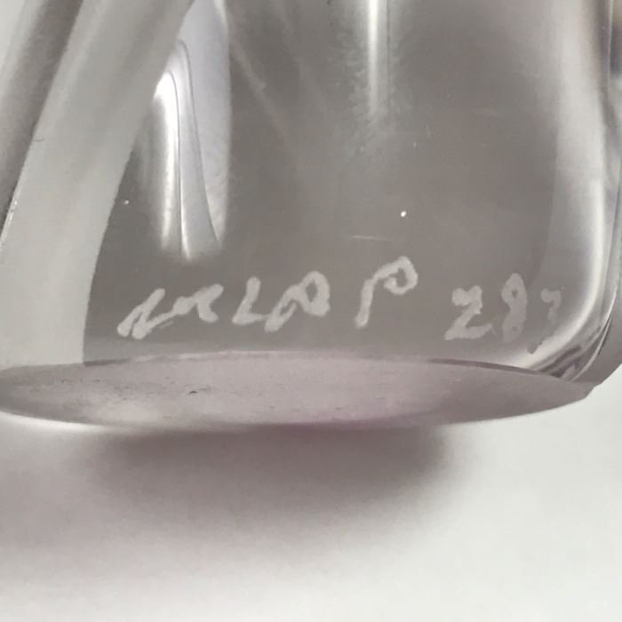 Stunning Vintage 2002 Signed William Glasner Art Glass Vase With William Glassner Art Glass Bottle Amethyst With Frosted Leaves [Photo 29]